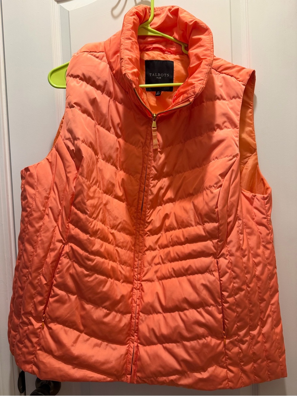 Talbots Coral Quilted Sleeveless Puffer Vest